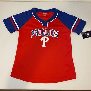 Genuine Merchandise Red and Blue Phillies Jerseys Girls